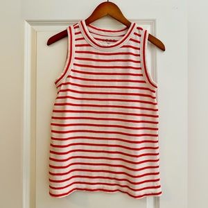 LOFT 100% cotton red and white striped tank